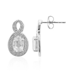 White Topaz Silver Earrings