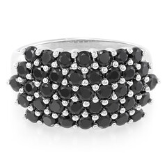 Black Spinel Silver Ring