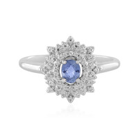 Unheated Ceylon Blue Sapphire Silver Ring