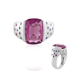 Mexican Pink Fluorite Silver Ring (Adela Silber)