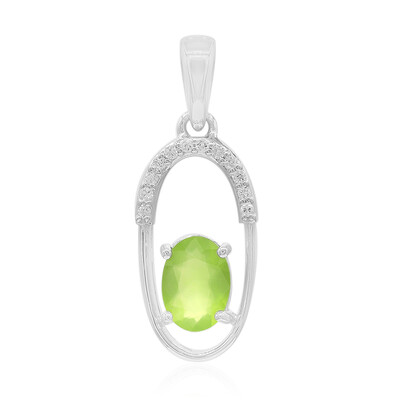 Brazilian Green Opal Silver Pendant