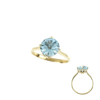 9K Sky Blue Topaz Gold Ring