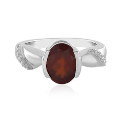 Hessonite Garnet Silver Ring