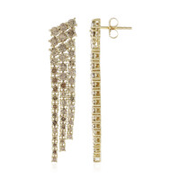 9K I2 Champagne Diamond Gold Earrings (de Melo)