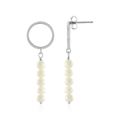 White Freshwater Pearl Silver Earrings