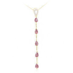 10K Unheated Padparadscha Sapphire Gold Necklace