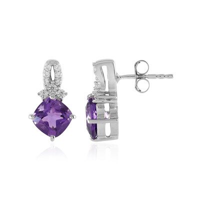 Moroccan Amethyst Silver Earrings