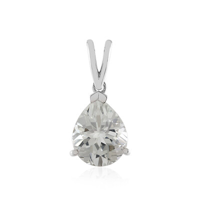 White Topaz Silver Pendant