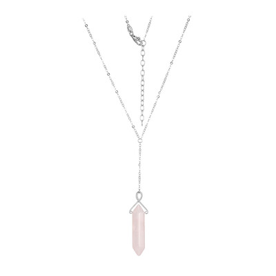 Rose Quartz Silver Necklace