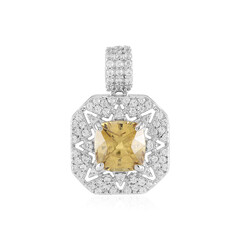 Yellow Zircon Silver Pendant