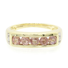 10K Unheated Padparadscha Sapphire Gold Ring