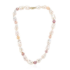 9K White Freshwater Pearl Gold Necklace (TPC)