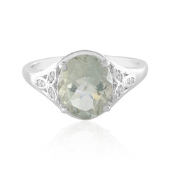 Green Amethyst Silver Ring