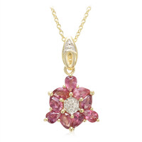 10K Unheated Padparadscha Sapphire Gold Necklace