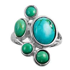 Kingman Blue Mojave Turquoise Silver Ring (Faszination Türkis)