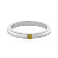 I3 Yellow Diamond Silver Ring