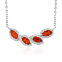 Mexican Fire Opal Silver Necklace