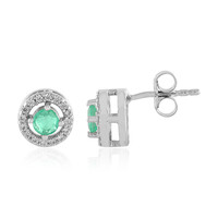 Colombian Emerald Silver Earrings