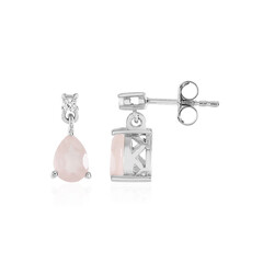 Rose Quartz Silver Earrings