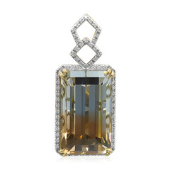 18K Ukrainian Bi-Colour Topaz Gold Pendant (AMAYANI)