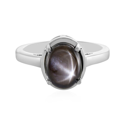 Black Star Sapphire Silver Ring