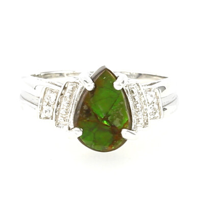 Ammolite Silver Ring