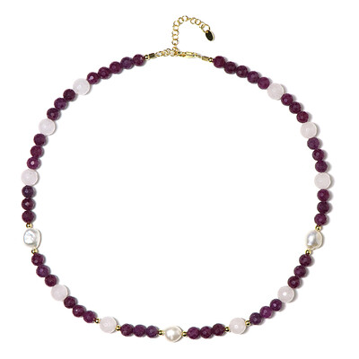 Mozambique Ruby Silver Necklace (Riya)