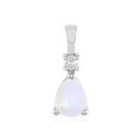 Rainbow Moonstone Silver Pendant