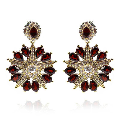 Mozambique Garnet Silver Earrings (Dallas Prince Designs)