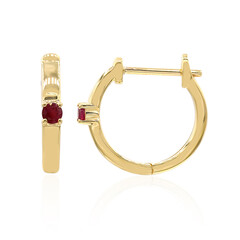 9K Red Beryl Gold Earrings