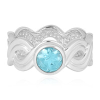 Blue Apatite Silver Ring