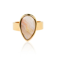 Lace Agate Silver Ring