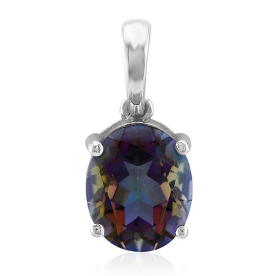 Purple Mystic Quartz Silver Pendant