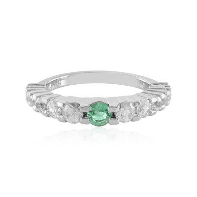 Colombian Emerald Silver Ring