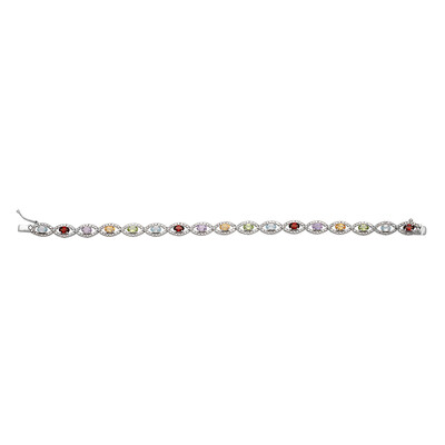 Garnet Silver Bracelet