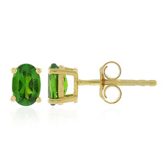 Russian Diopside Silver Earrings