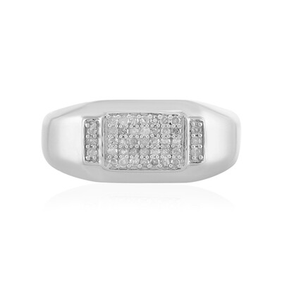 I2 (I) Diamond Silver Ring