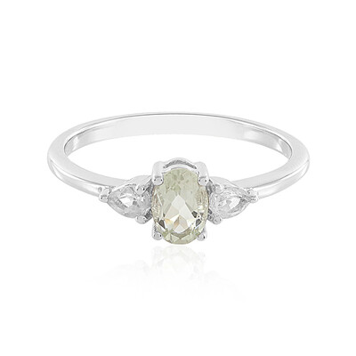 Green Amethyst Silver Ring