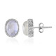 Rainbow Moonstone Silver Earrings