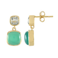 Green Chalcedony Silver Earrings