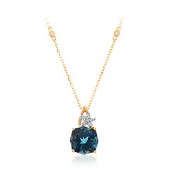 14K London Blue Topaz Gold Necklace (Smithsonian)