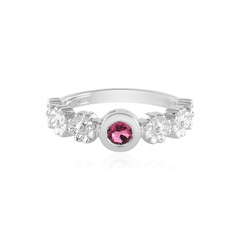 Pink Tourmaline Silver Ring