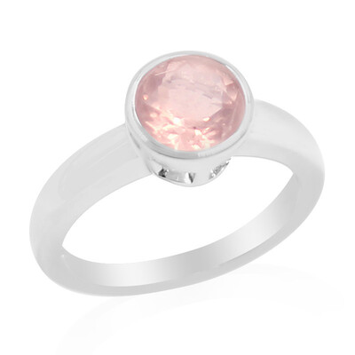 Rose Quartz Silver Ring (MONOSONO COLLECTION)