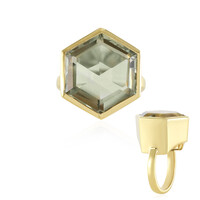 Green Amethyst Silver Ring