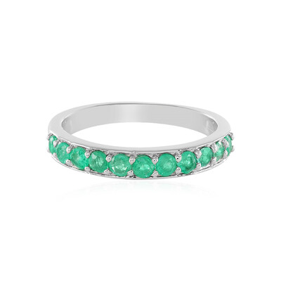 Colombian Emerald Silver Ring