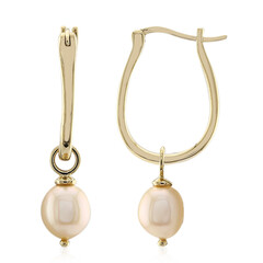 Peach Freshwater Pearl Silver Earrings (TPC)