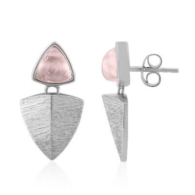 Rose Quartz Silver Earrings