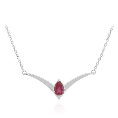 Bemainty Ruby Silver Necklace