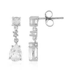 White Topaz Silver Earrings