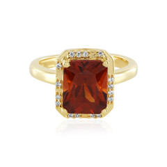 Hessonite Garnet Silver Ring